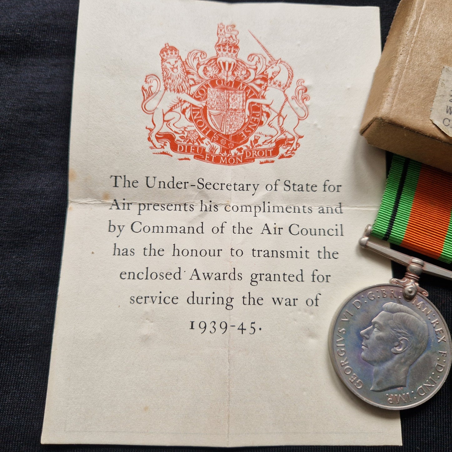 Royal Air Force - Boxed WW2 British Defence Medals - Addyman - From Wallasey Cheshire
