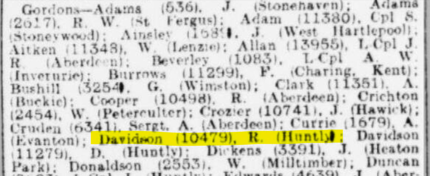 6th Gordon Highlanders - Wounded in Action 1916 - WW1 1914 Mons Star Medal Trio - From Huntly