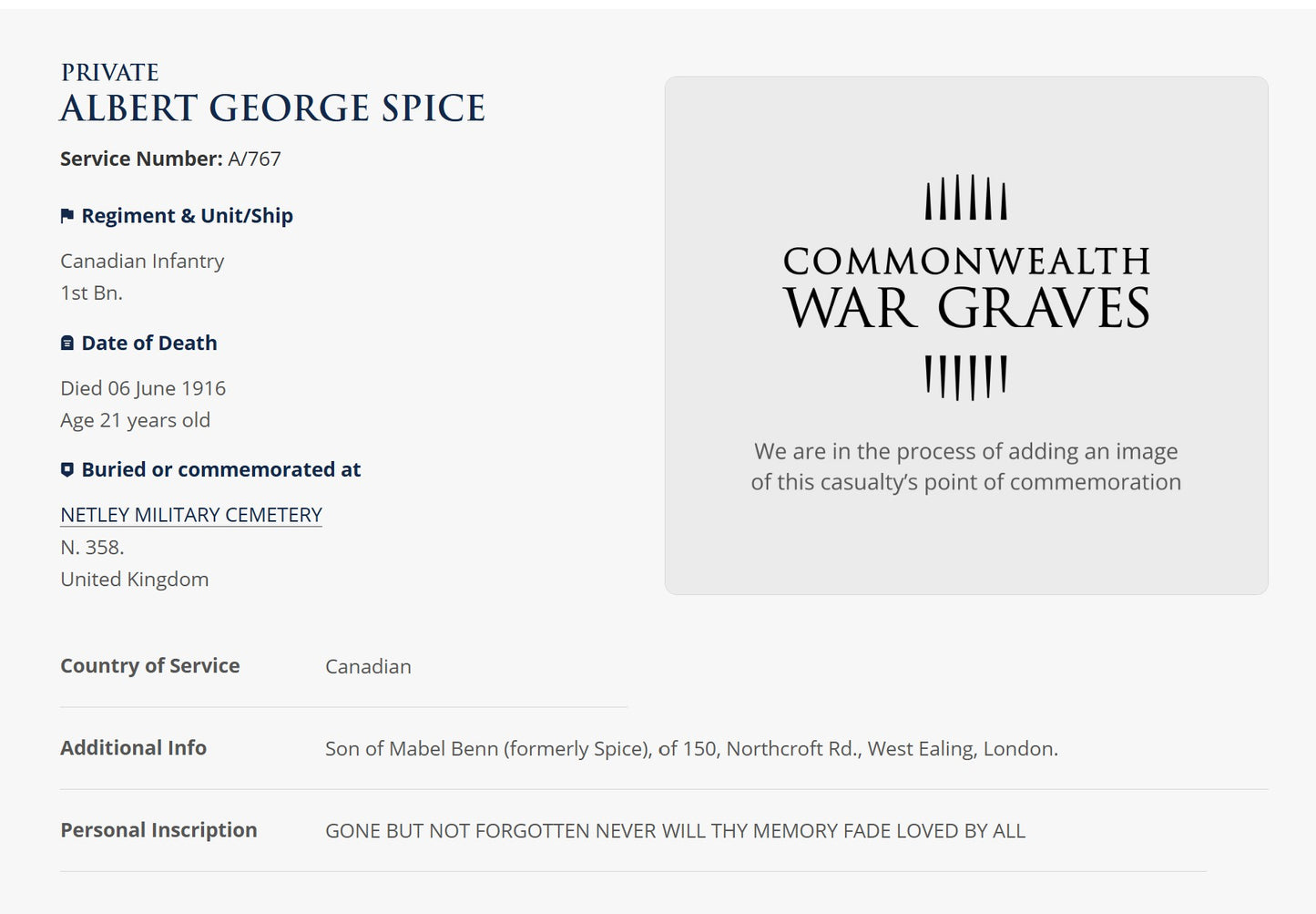 1st Canadian Expeditionary Force Died 1916 CEF WW1 1914-15 Star Medal Home Child