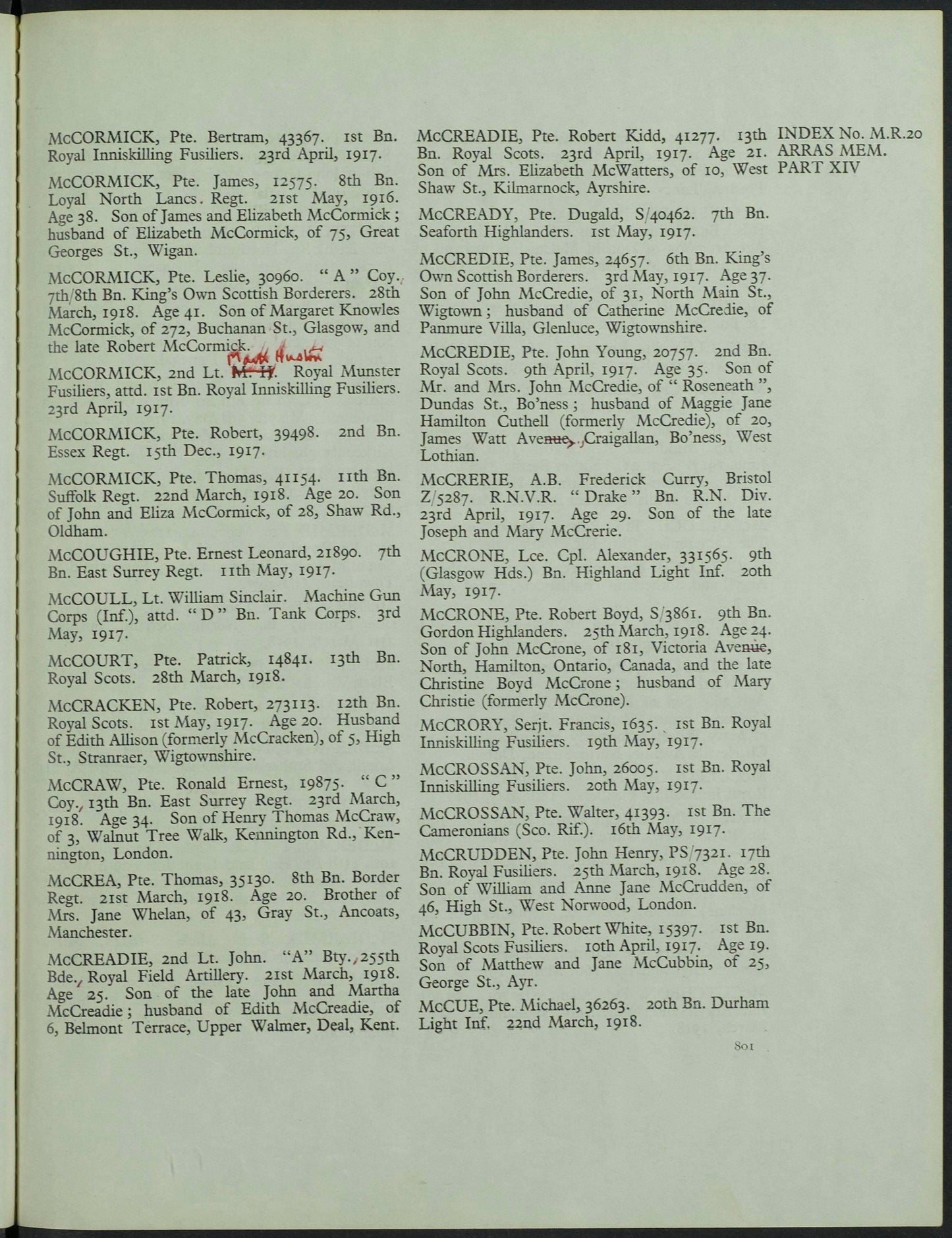 Essex Regiment KIA 1917 Victory Medal WW1 British Late ASC From Kirkcowan