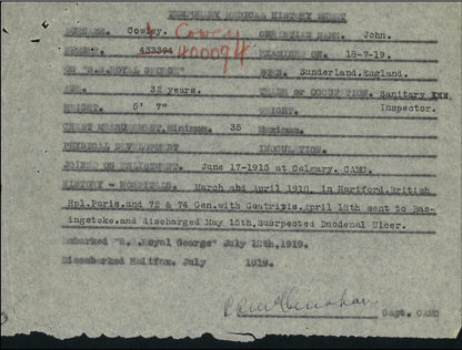 Canadian Army Medical Corps CAMC WW1 Victory Medal from Sunderland lived Calgary
