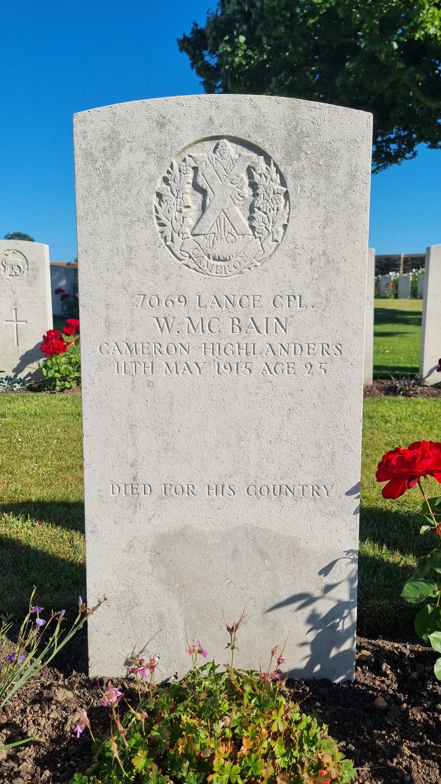 Cameron Highlanders KIA Second Ypres 1915 WW1 Victory Medal from Ardclach Nairn