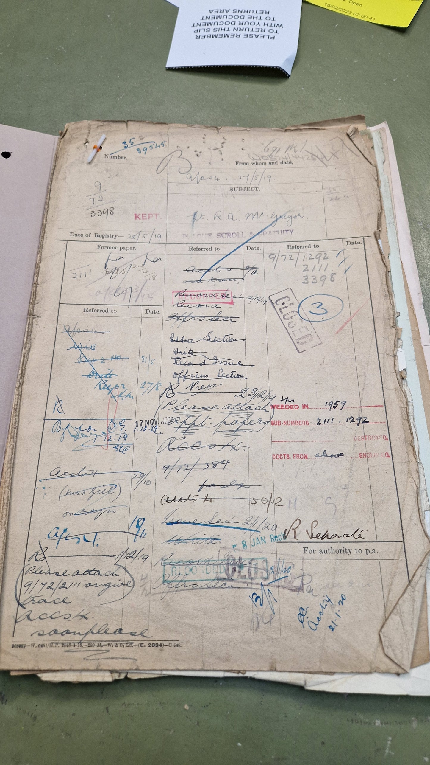 6th Bn. Seaforth Highlanders Officer - Killed in Action April 1918 - WW1 Memorial Plaque - From Elgin, Moray