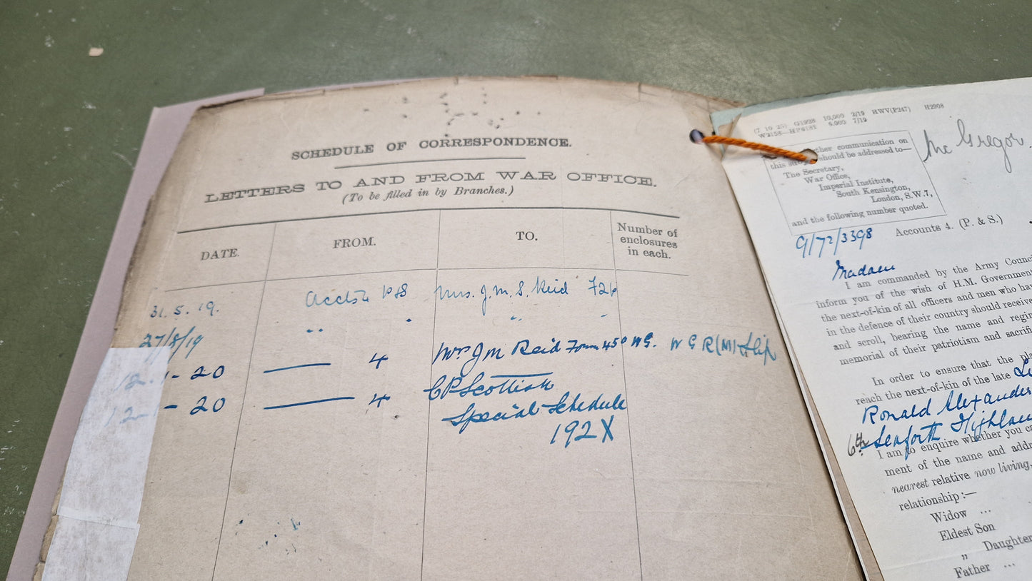 6th Bn. Seaforth Highlanders Officer - Killed in Action April 1918 - WW1 Memorial Plaque - From Elgin, Moray