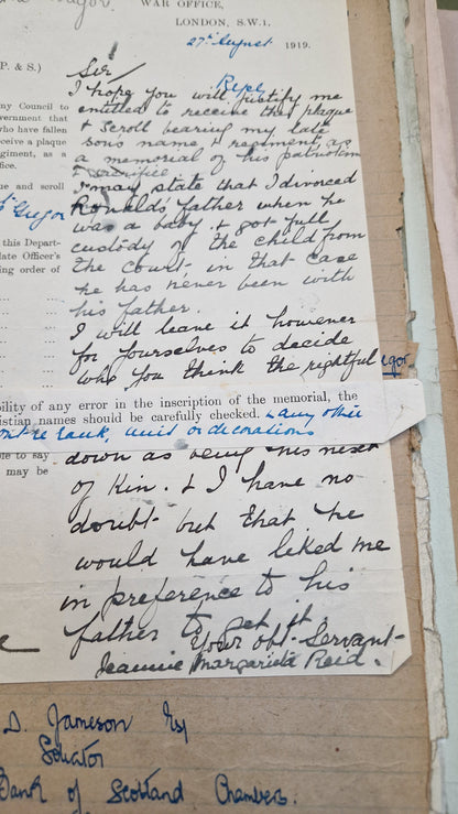 6th Bn. Seaforth Highlanders Officer - Killed in Action April 1918 - WW1 Memorial Plaque - From Elgin, Moray