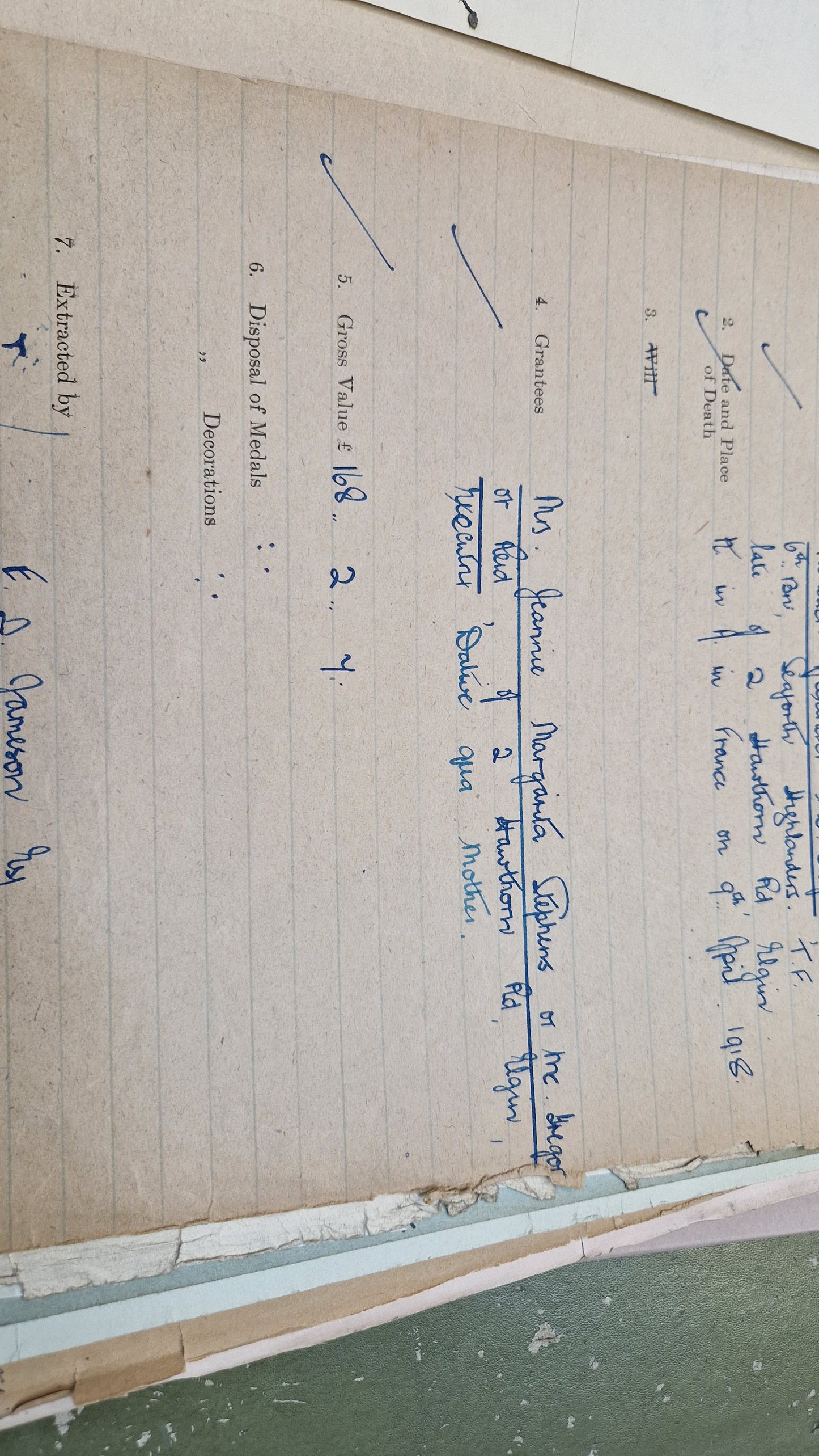 6th Bn. Seaforth Highlanders Officer - Killed in Action April 1918 - WW1 Memorial Plaque - From Elgin, Moray