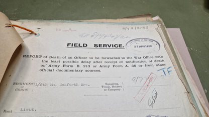 6th Bn. Seaforth Highlanders Officer - Killed in Action April 1918 - WW1 Memorial Plaque - From Elgin, Moray