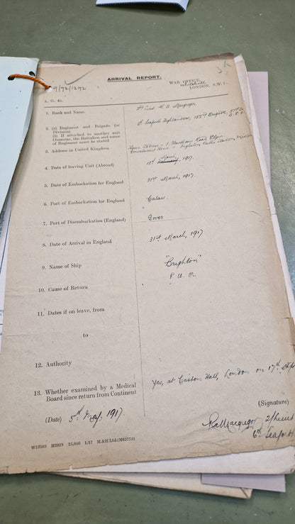 6th Bn. Seaforth Highlanders Officer - Killed in Action April 1918 - WW1 Memorial Plaque - From Elgin, Moray