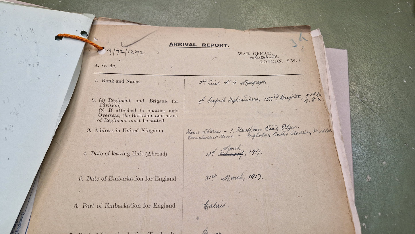 6th Bn. Seaforth Highlanders Officer - Killed in Action April 1918 - WW1 Memorial Plaque - From Elgin, Moray