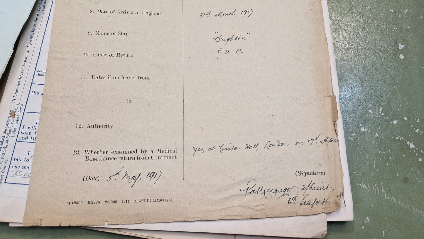 6th Bn. Seaforth Highlanders Officer - Killed in Action April 1918 - WW1 Memorial Plaque - From Elgin, Moray