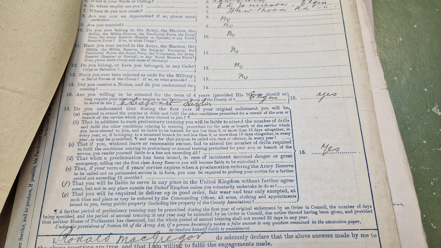 6th Bn. Seaforth Highlanders Officer - Killed in Action April 1918 - WW1 Memorial Plaque - From Elgin, Moray