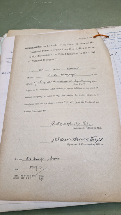 6th Bn. Seaforth Highlanders Officer - Killed in Action April 1918 - WW1 Memorial Plaque - From Elgin, Moray