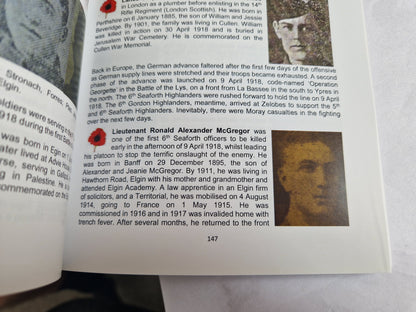 6th Bn. Seaforth Highlanders Officer - Killed in Action April 1918 - WW1 Memorial Plaque - From Elgin, Moray