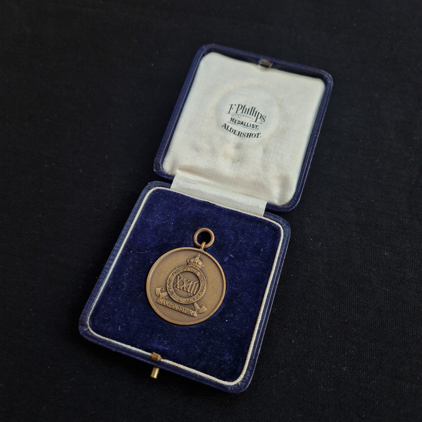 London Armoured Car Company (Sharpshooters) Gunnery Cup Medal 1927 Peall Lived Singapore