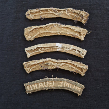 WW2 Home Guard Printed and Woven Cloth Shoulder Titles (x5)