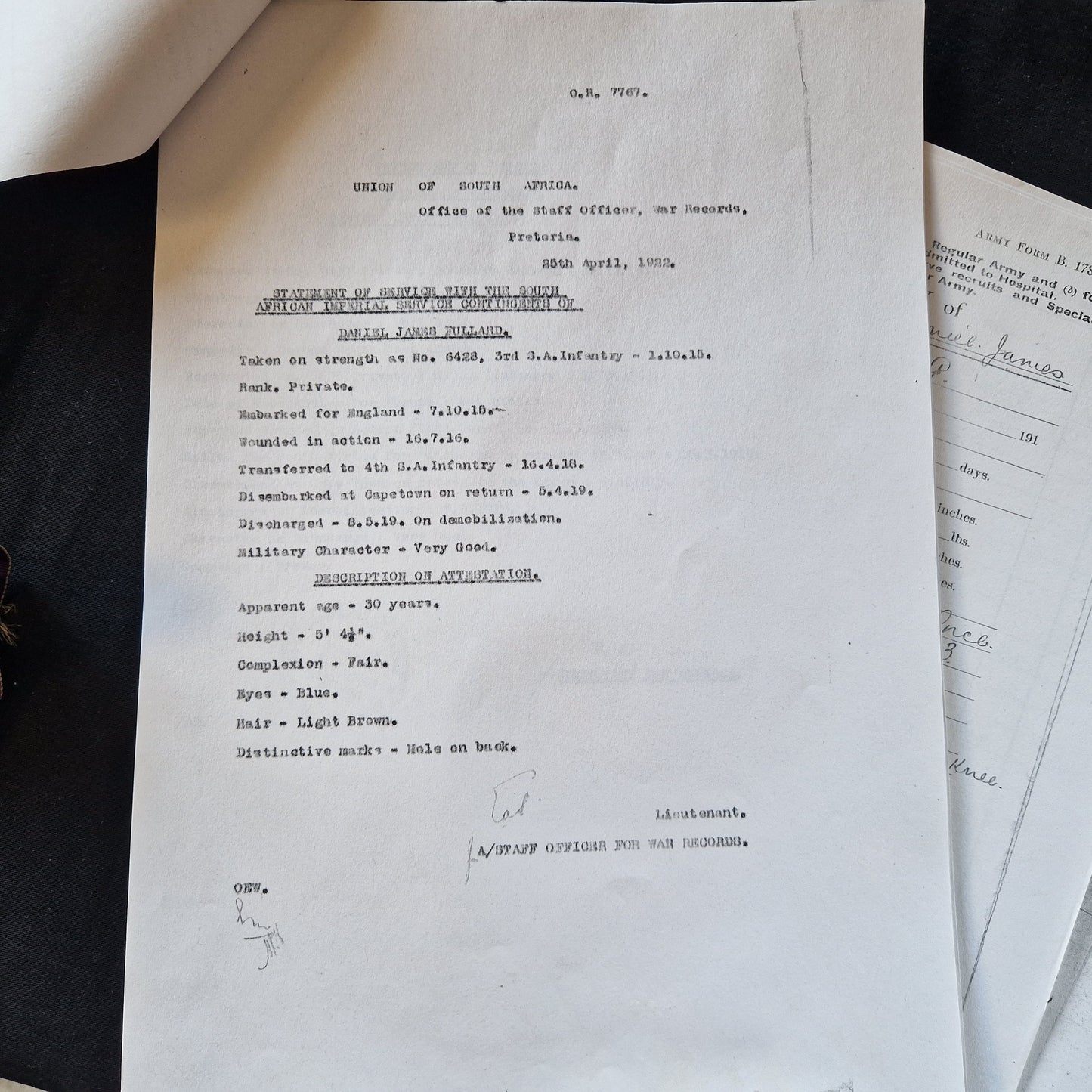 3rd South African Infantry - Wounded Delville Wood, Somme, 1916 - WW1 Bilingual Victory Medal