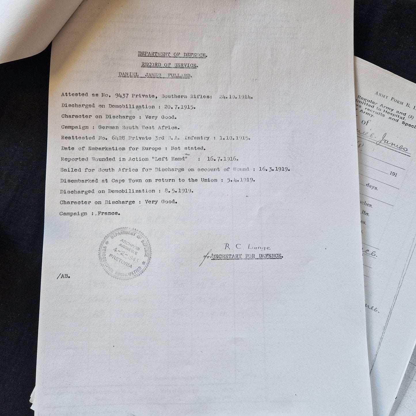 3rd South African Infantry - Wounded Delville Wood, Somme, 1916 - WW1 Bilingual Victory Medal