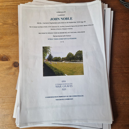 Cameron Highlanders - x2 Officers (Brothers) - British War Medal & Victory Medal - one KIA 1918 Ypres - From Dumfries