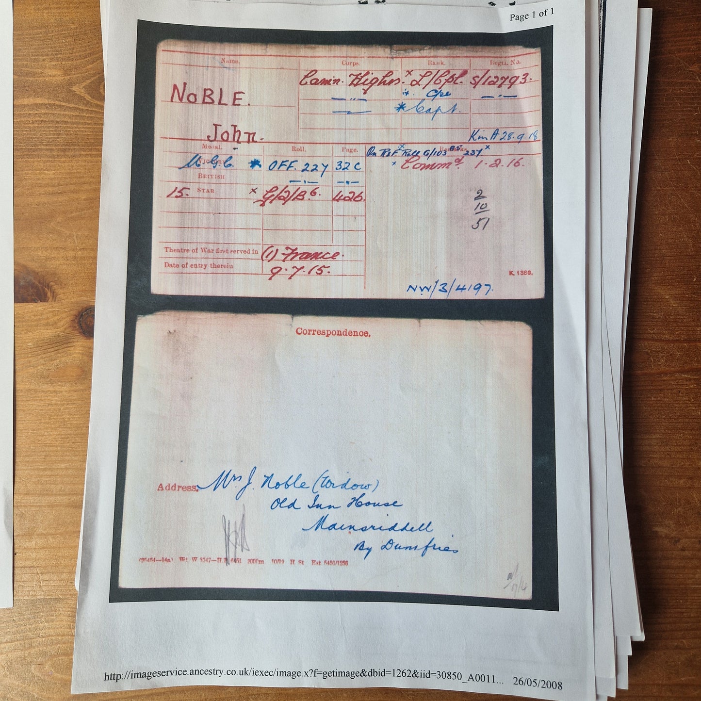 Cameron Highlanders - x2 Officers (Brothers) - British War Medal & Victory Medal - one KIA 1918 Ypres - From Dumfries