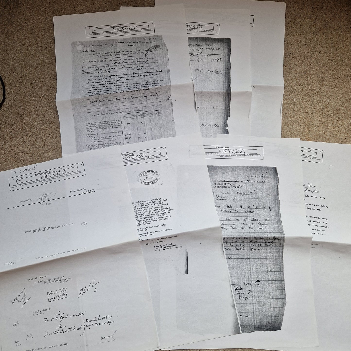Cameron Highlanders - x2 Officers (Brothers) - British War Medal & Victory Medal - one KIA 1918 Ypres - From Dumfries