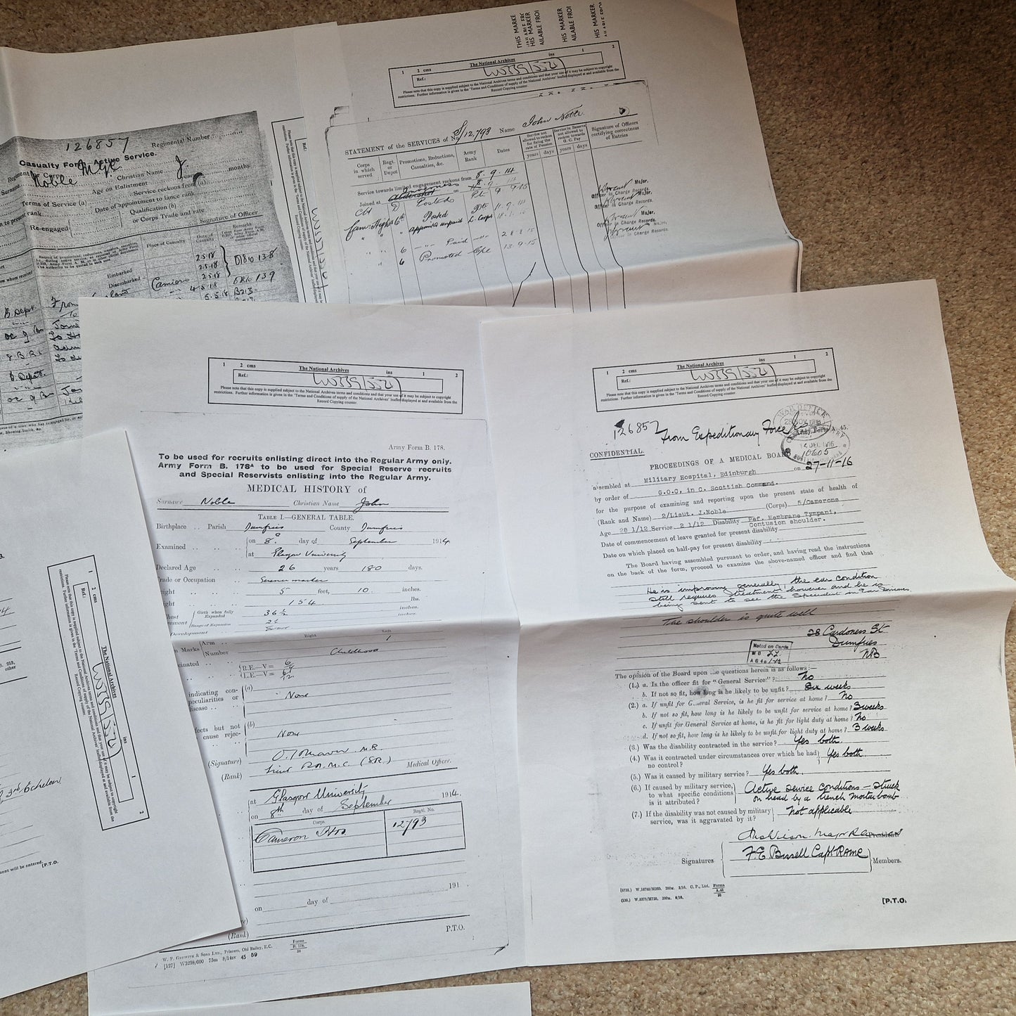 Cameron Highlanders - x2 Officers (Brothers) - British War Medal & Victory Medal - one KIA 1918 Ypres - From Dumfries