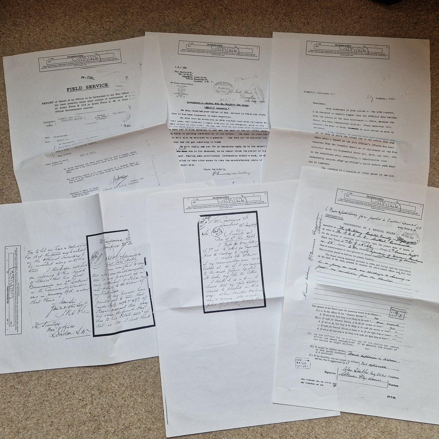 Cameron Highlanders - x2 Officers (Brothers) - British War Medal & Victory Medal - one KIA 1918 Ypres - From Dumfries