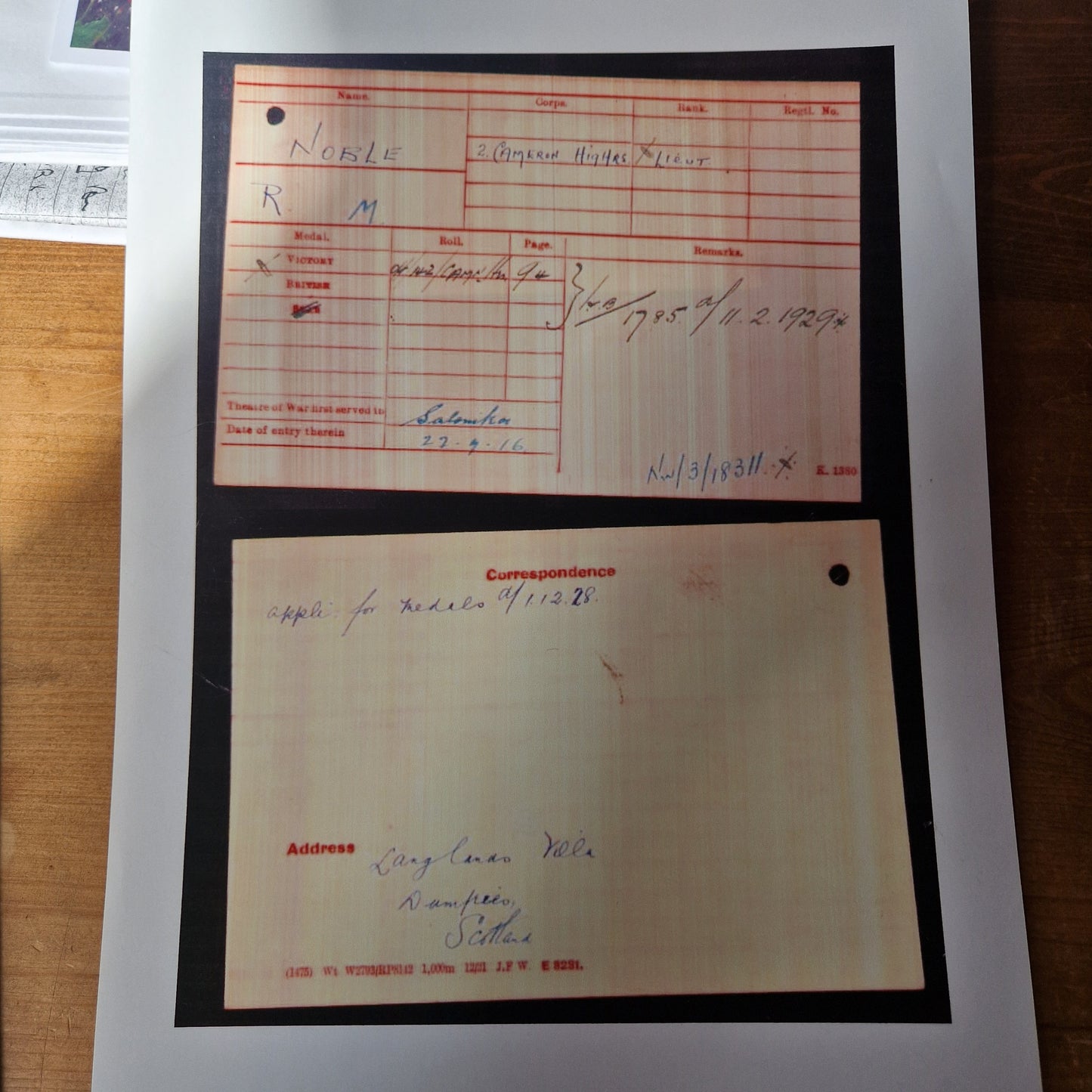 Cameron Highlanders - x2 Officers (Brothers) - British War Medal & Victory Medal - one KIA 1918 Ypres - From Dumfries