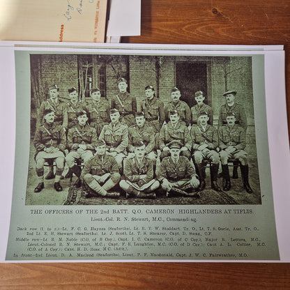 Cameron Highlanders - x2 Officers (Brothers) - British War Medal & Victory Medal - one KIA 1918 Ypres - From Dumfries
