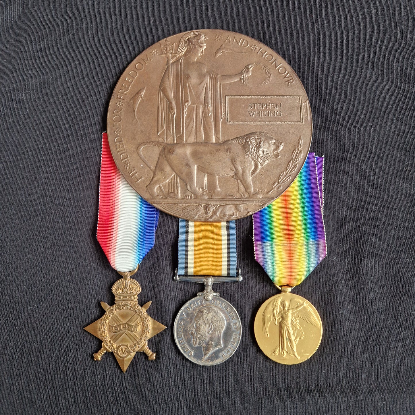 8th Bn. West Riding Regiment - Died of Wounds Somme 1916 - WW1 Medal Trio & Plaque - Bradford
