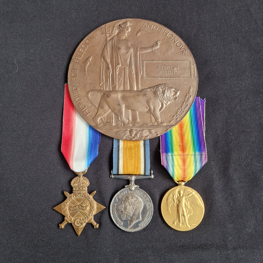 8th Bn. West Riding Regiment - Died of Wounds Somme 1916 - WW1 Medal Trio & Plaque - Bradford