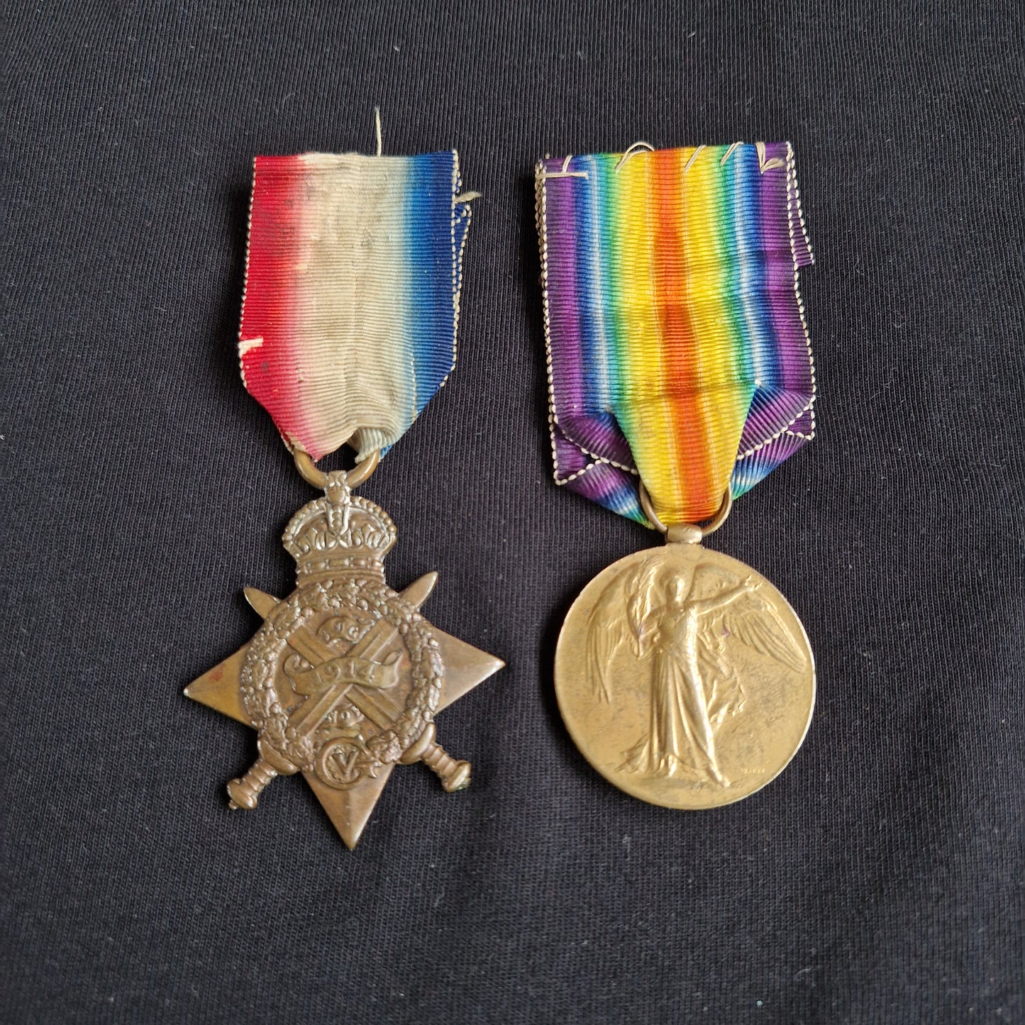 Royal Engineers 1st Army HQ Sig. Coy. - 1914 Mons Star Victory Medal - Shepherds Bush