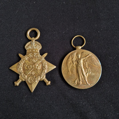 Coldstream Guards - Twice Wounded in Action - 1914 Mons Star Victory Medal - Crook, Durham