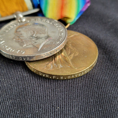 Army Service Corps Heavy Transport 19 Corps - Wounded in Action 1918 - WW1 1914 Mons Star Medal Trio - London