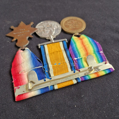 Army Service Corps Heavy Transport 19 Corps - Wounded in Action 1918 - WW1 1914 Mons Star Medal Trio - London