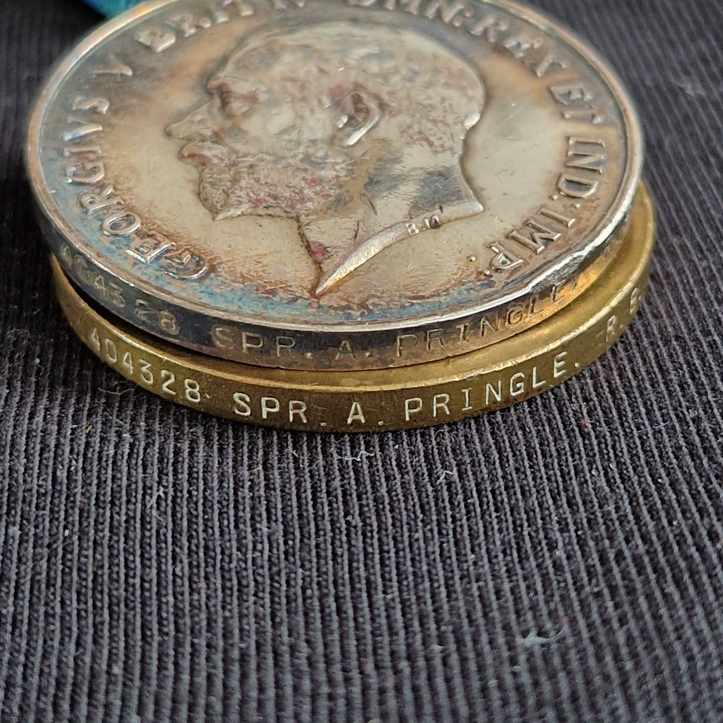 Royal Engineers - Wounded in Action 1918 - WW1 British Medal Pair - From Dundee