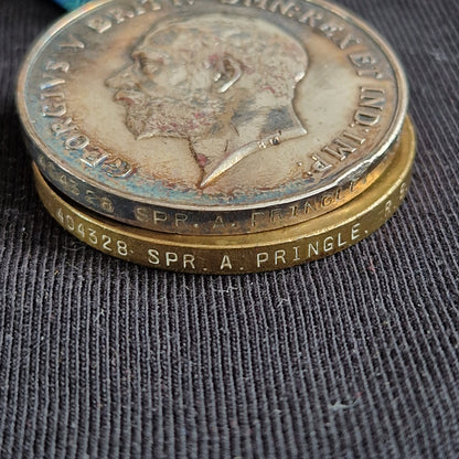 Royal Engineers - Wounded in Action 1918 - WW1 British Medal Pair - From Dundee