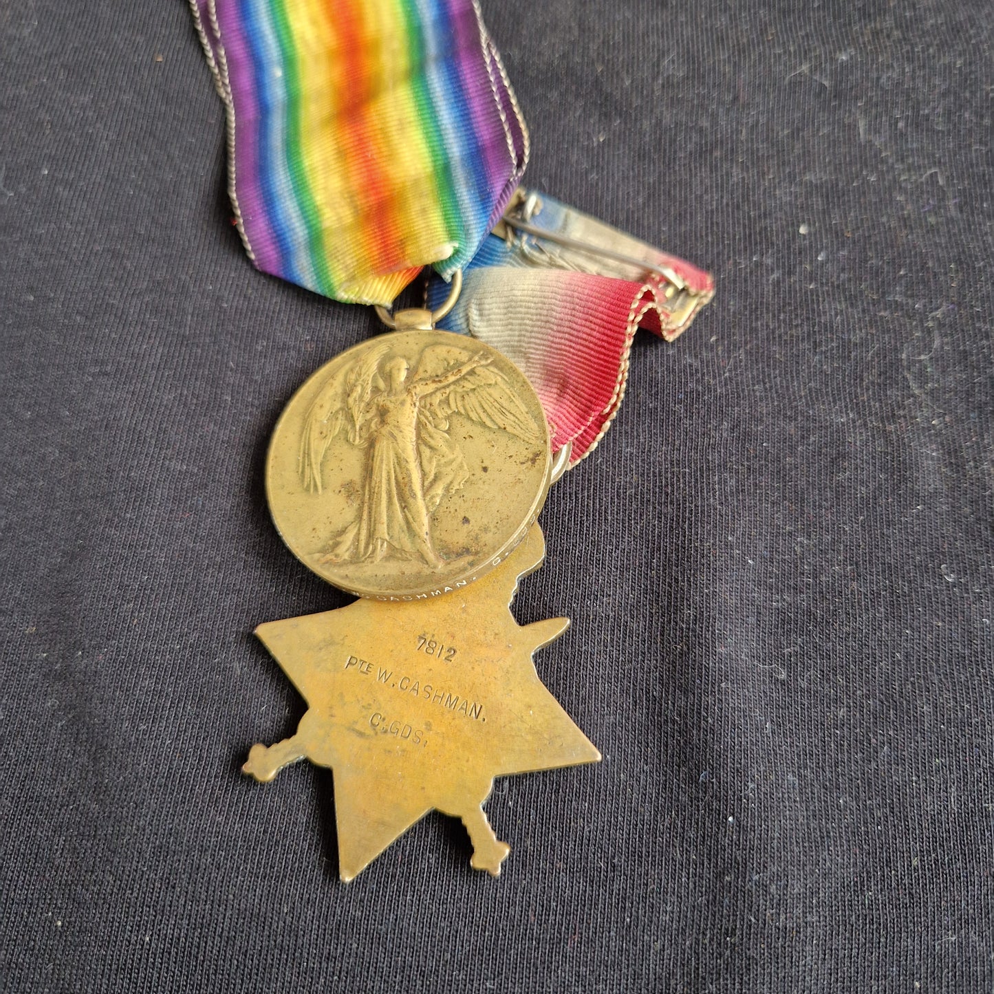 Coldstream Guards - 3 Times Wounded in Action - 1914 Mons Star Victory Medal - Deptford, Kent