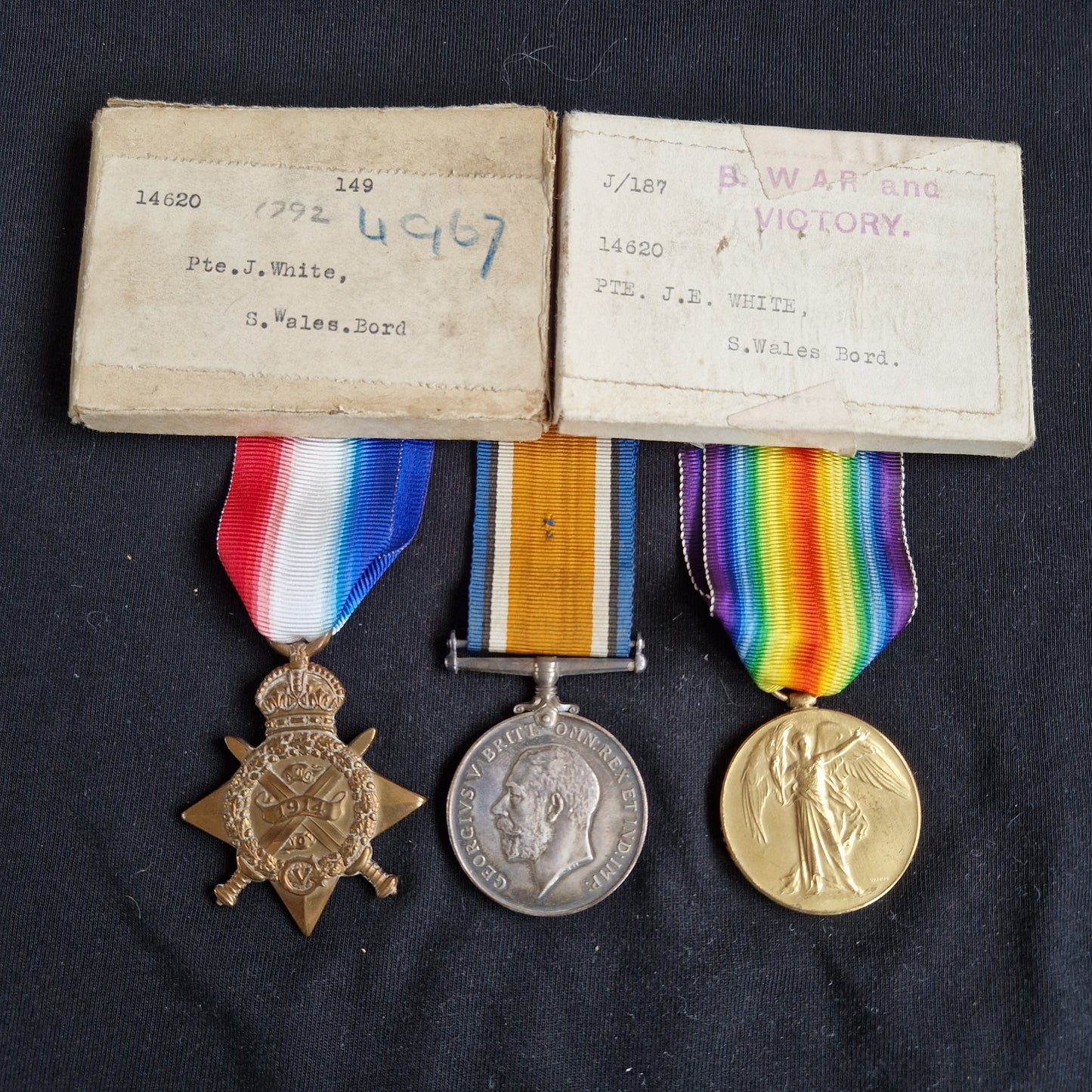 South Wales Borderers - 1914 Mons Star Medal Trio - Winterbourne Abbas, Dorset