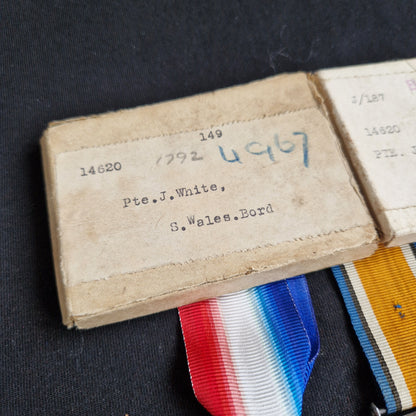 South Wales Borderers - 1914 Mons Star Medal Trio - Winterbourne Abbas, Dorset