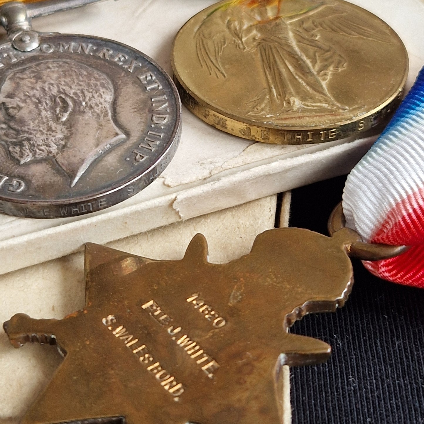 South Wales Borderers - 1914 Mons Star Medal Trio - Winterbourne Abbas, Dorset