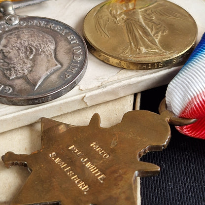 South Wales Borderers - 1914 Mons Star Medal Trio - Winterbourne Abbas, Dorset