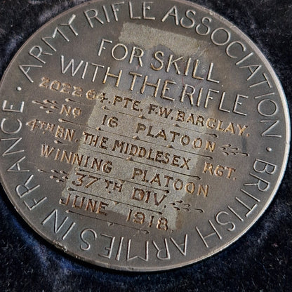 Middlesex Regiment - Wounded in Action Somme 1916 - Balham London - WW1 Medals Shooting Medal France