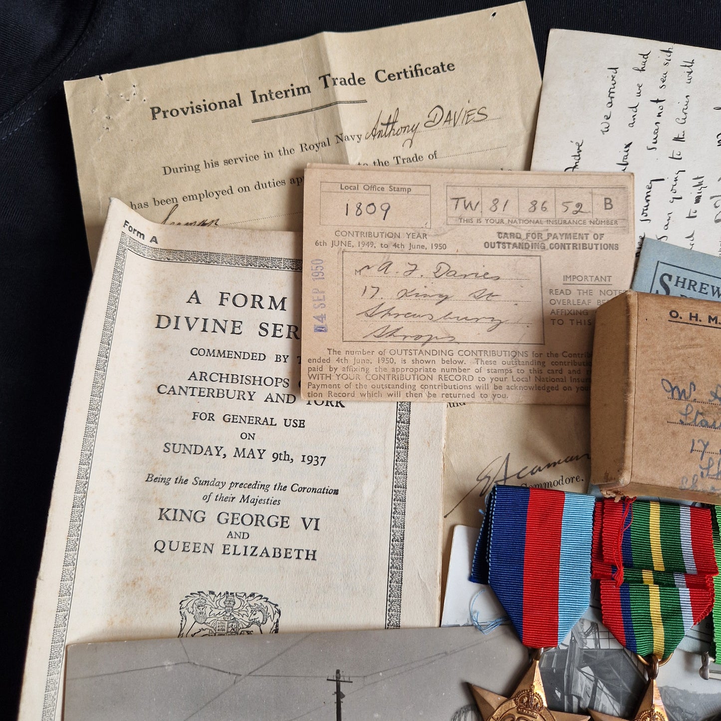 Royal Navy - Pacific Theatre WW2 Medal Group - Shrewsbury - Original Hiroshima Photos RARE