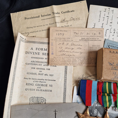 Royal Navy - Pacific Theatre WW2 Medal Group - Shrewsbury - Original Hiroshima Photos RARE