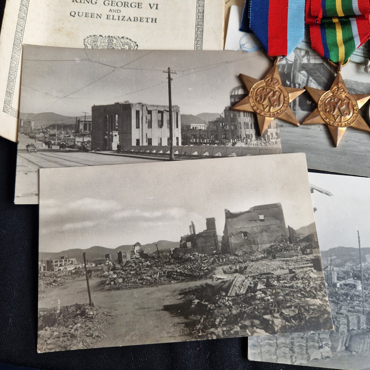 Royal Navy - Pacific Theatre WW2 Medal Group - Shrewsbury - Original Hiroshima Photos RARE