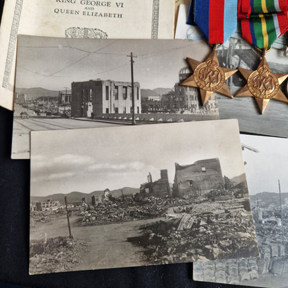 Royal Navy - Pacific Theatre WW2 Medal Group - Shrewsbury - Original Hiroshima Photos RARE