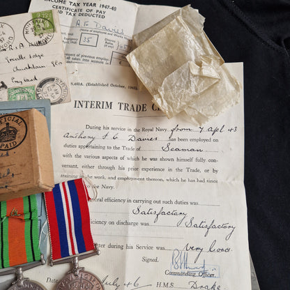 Royal Navy - Pacific Theatre WW2 Medal Group - Shrewsbury - Original Hiroshima Photos RARE