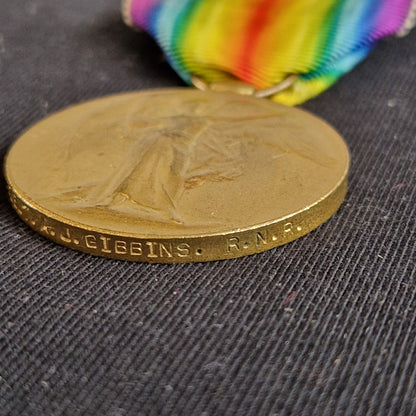 Royal Naval Reserve Officer - WW1 Victory Medal - From Ballywalter, Northern Ireland