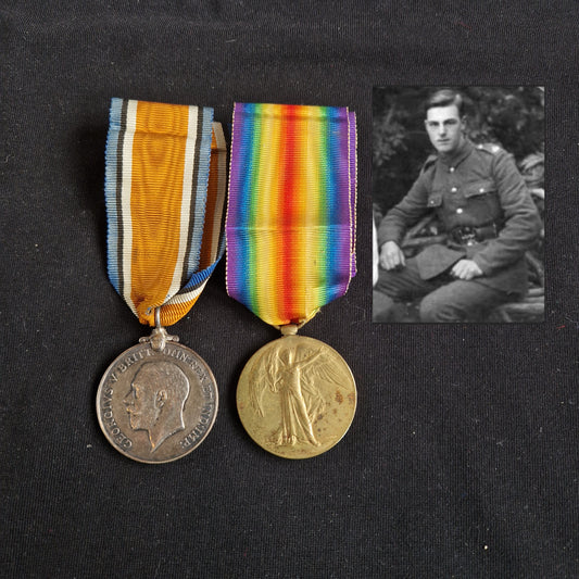 Northumberland Fusiliers - Died of Wounds 5th Nov 1918 France - WW1 Medal Pair - From Grangetown