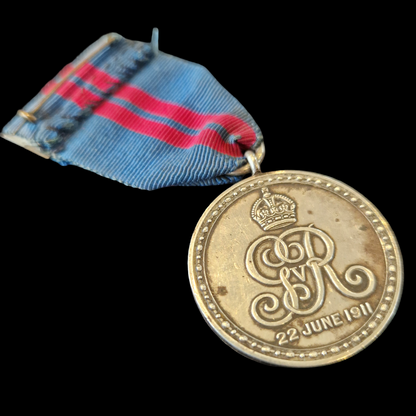 1911 British Coronation Medal King George V Full Size Original Silver